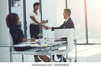 Handshake Welcome Business People Laptop Office Stock Photo 2595910021 |  Shutterstock